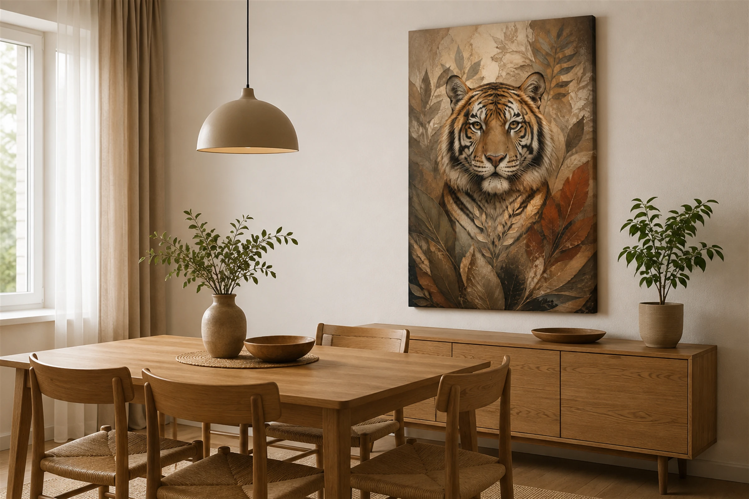 Tabloul canvas Gardianul sălbatic într-un interior luminos